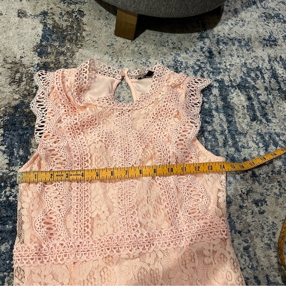 Lulus Blush Pink My Sweetheart Lace Mini Dress Size Small - Picture 10 of 12